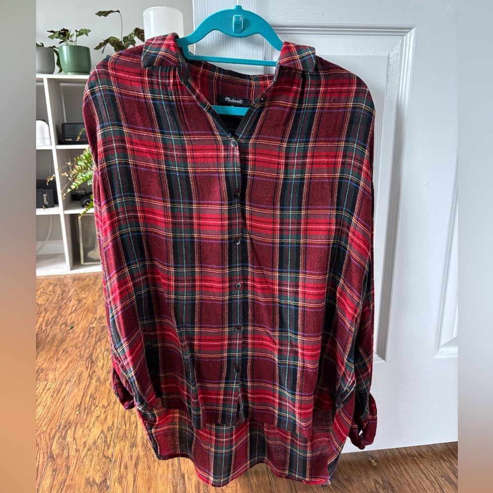 Madewell Red and Black Plaid Shirt